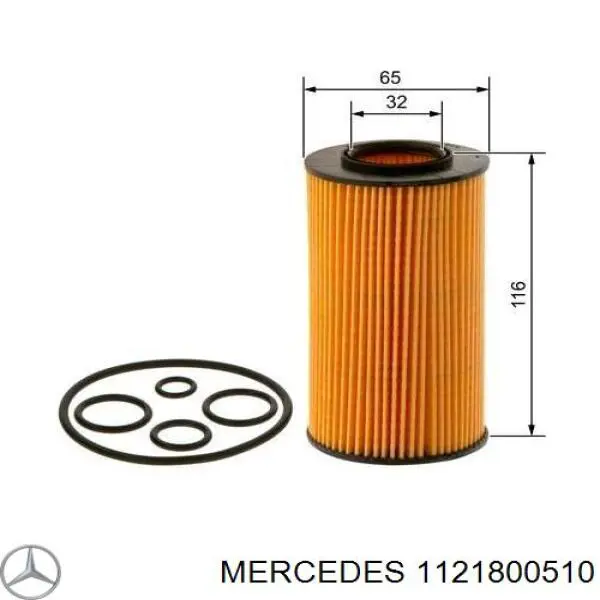 1121800510 Mercedes tapa de filtro de aceite