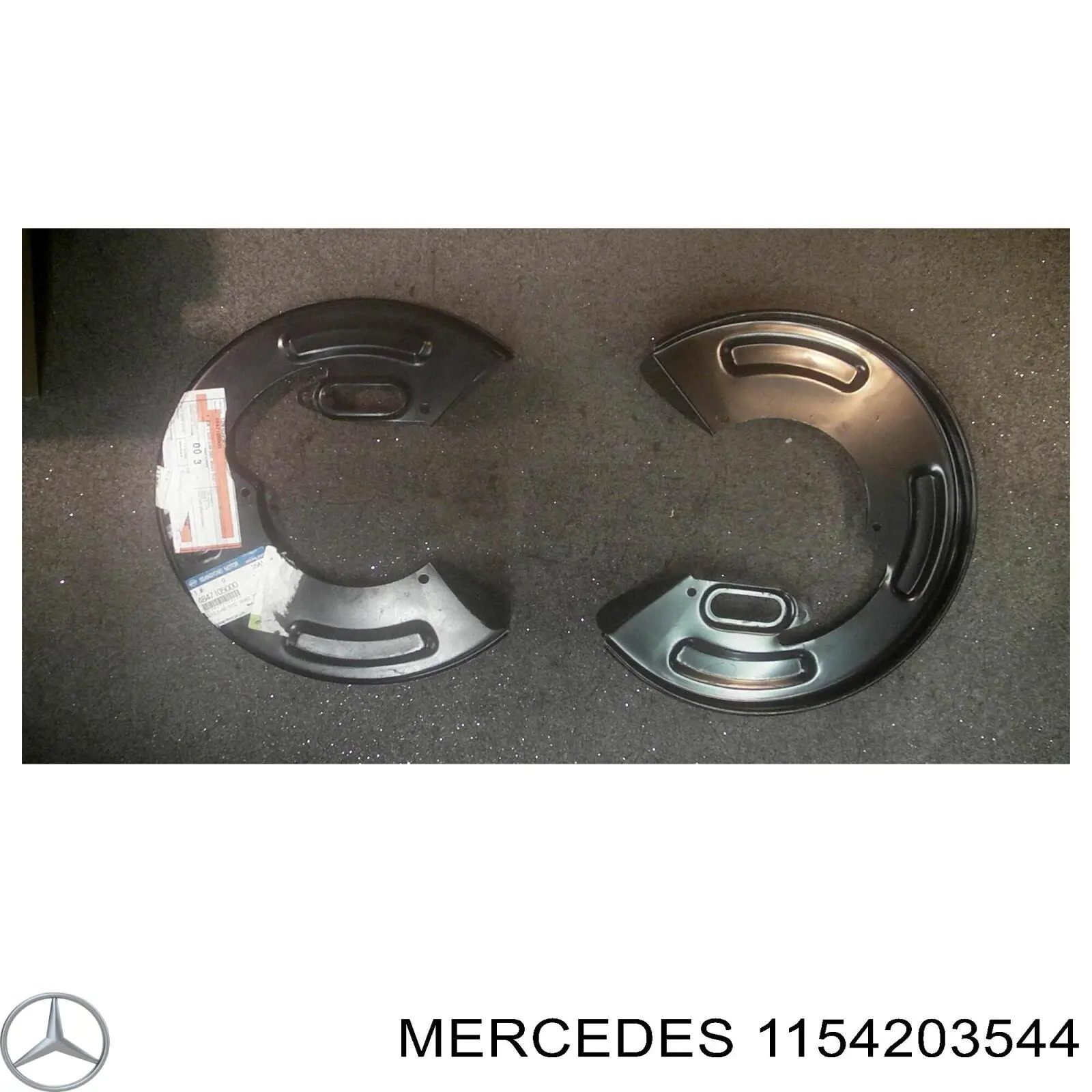 1154203544 Mercedes chapa protectora contra salpicaduras, disco de freno trasero izquierdo