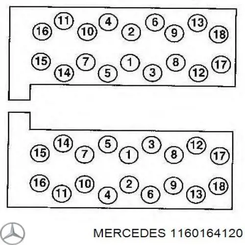 1160164120 Mercedes junta de culata derecha