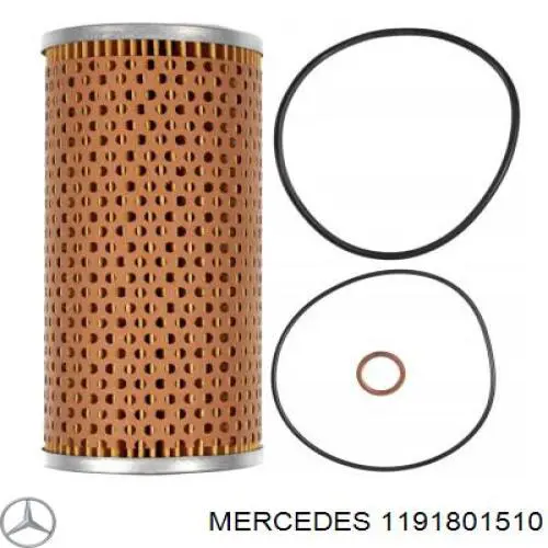 1191801510 Mercedes caja, filtro de aceite