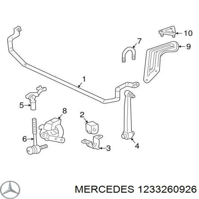 Abrazadera de sujeción de la bieleta estabilizadora trasera Mercedes 1233260926 precio, desde 33,94 EUR