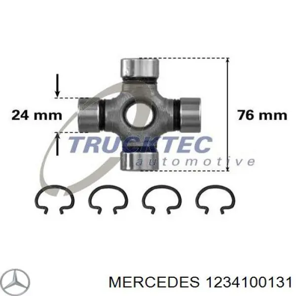 1234100131 Mercedes cruceta de árbol de cardán trasero