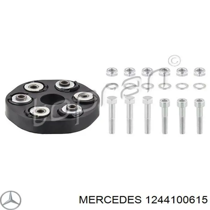 Acoplamiento elástico del cardán delantero/trasero Mercedes 1244100615