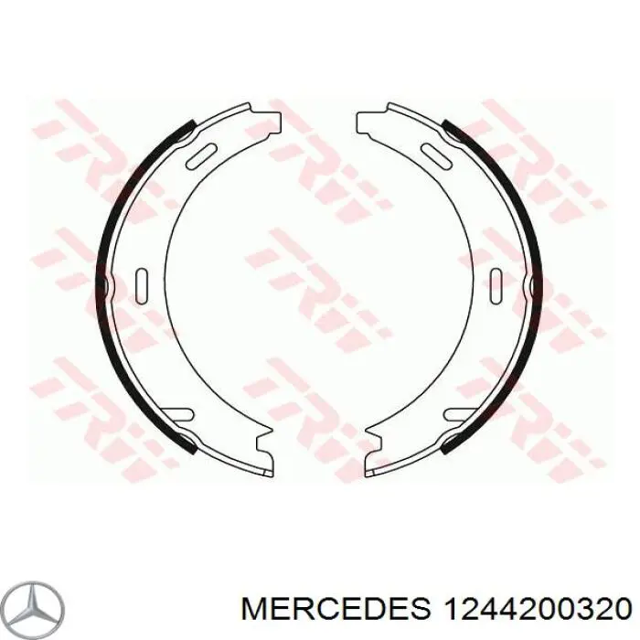 Juego de zapatas de frenos, freno de estacionamiento Mercedes E C124