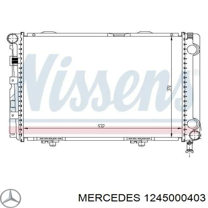 1245000403 Mercedes radiador refrigeración del motor