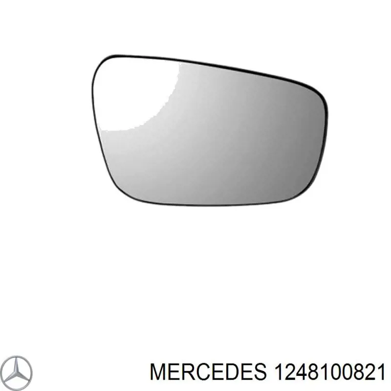 1248100821 Mercedes cristal de espejo retrovisor exterior derecho