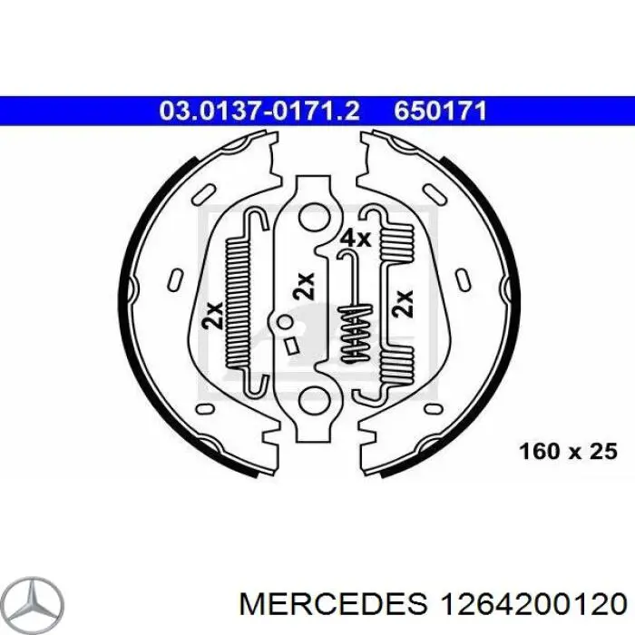 1264200120 Mercedes zapatas de freno de mano