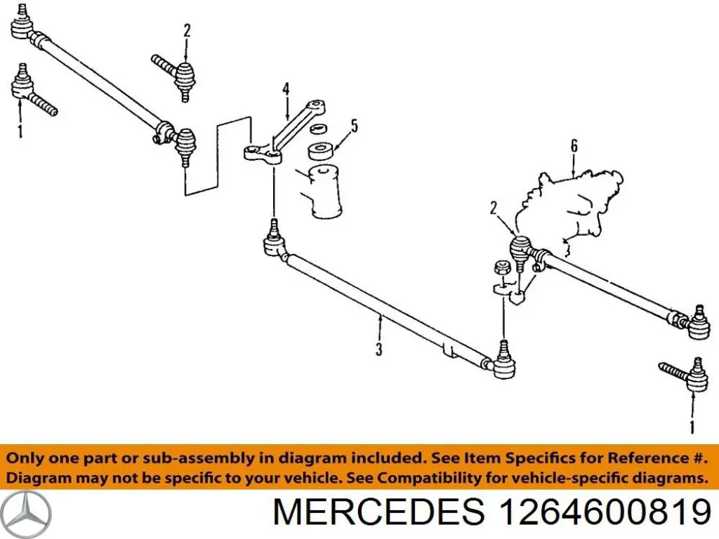 1264600819 Mercedes kit de reparación para palanca intermedia de dirección