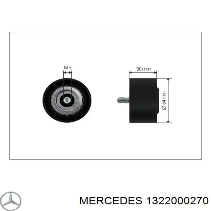 1322000270 Mercedes tensor de correa, correa poli v