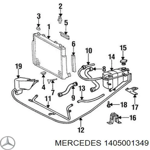 1405001349 Mercedes botella de refrigeración