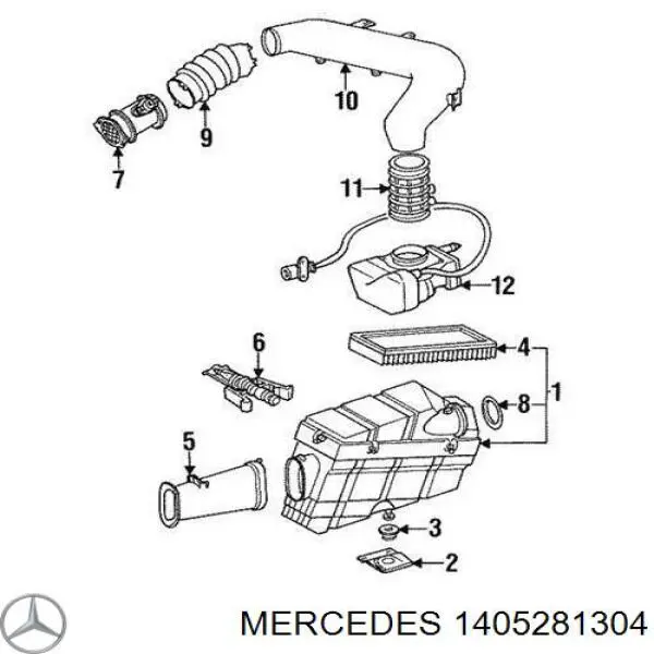 Entrada del filtro de aire Mercedes A1405281304 precio, desde 13,16 EUR