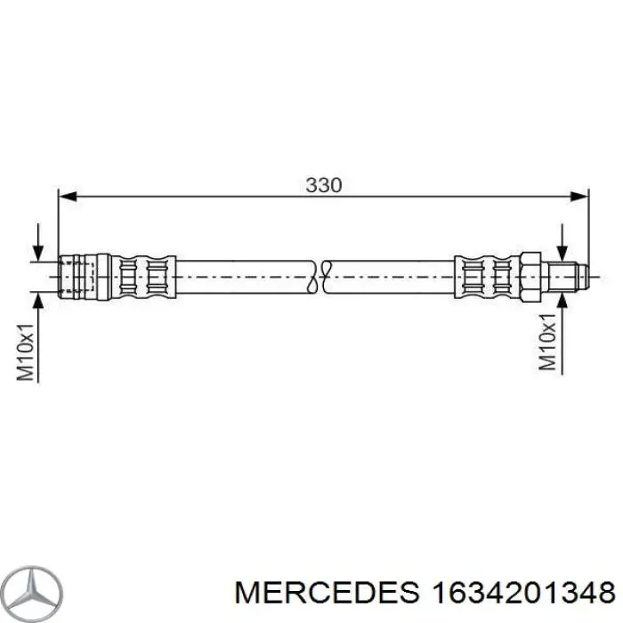 163 420 13 48 Mercedes tubo flexible de frenos trasero