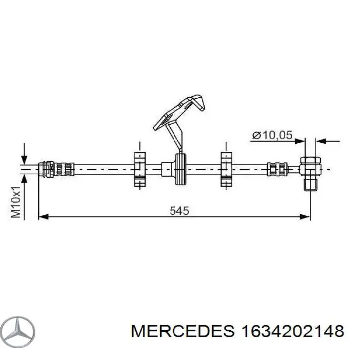 1634202148 Mercedes latiguillos de freno delantero derecho