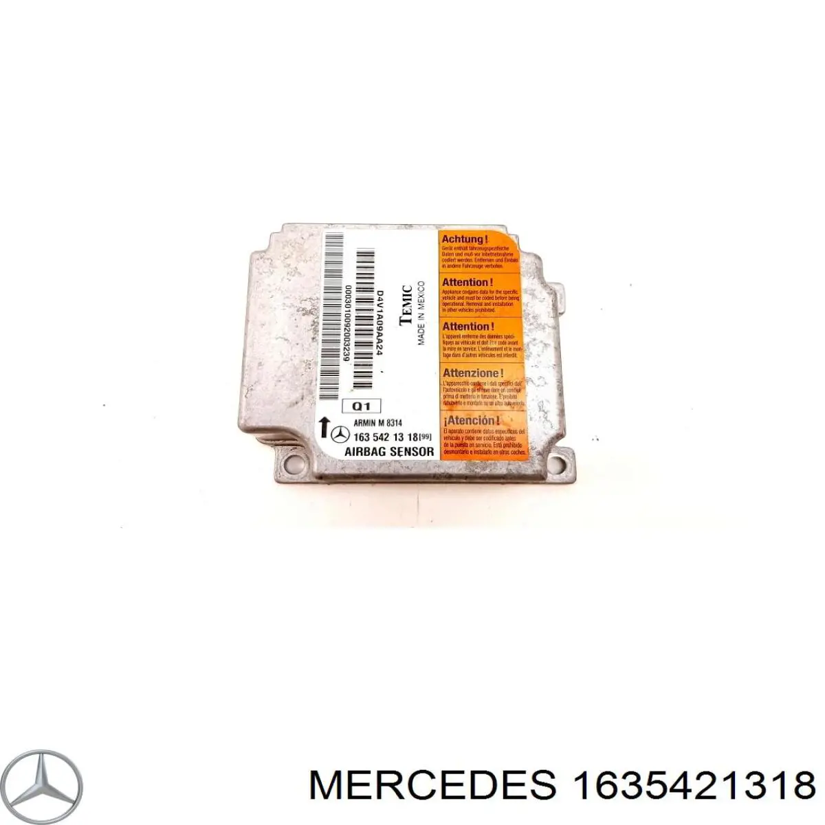 1635421318 Mercedes procesador del modulo de control de airbag