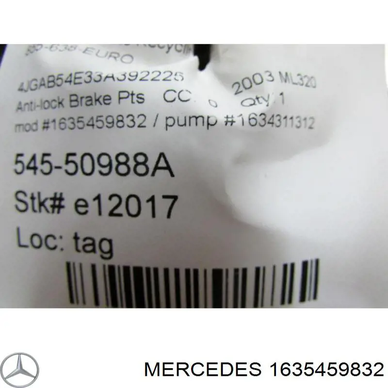 Bomba ABS del cilindro maestro de freno Mercedes 1635459832 precio, desde 281,40 EUR