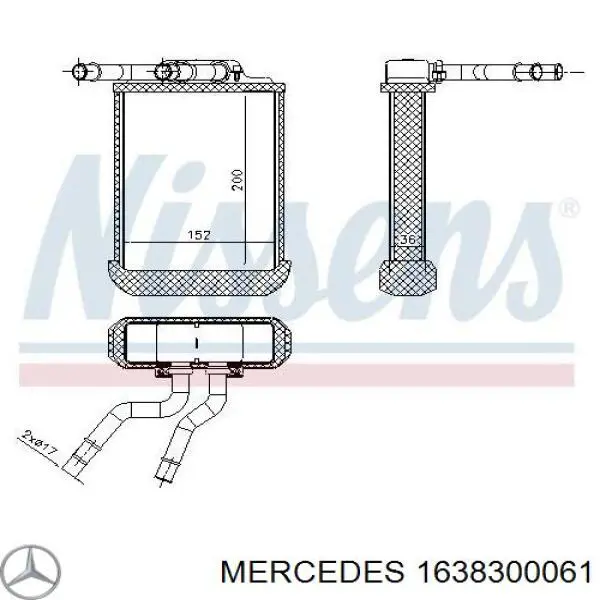 1638300061 Mercedes radiador de calefacción