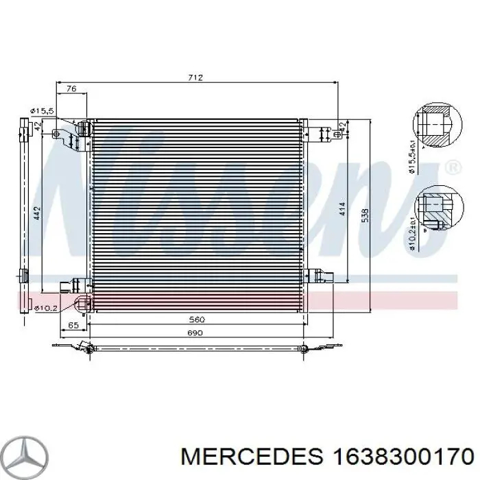 1638300170 Mercedes condensador aire acondicionado