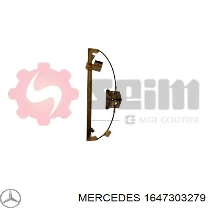 A1647300479 Mercedes mecanismo de elevalunas, puerta trasera derecha