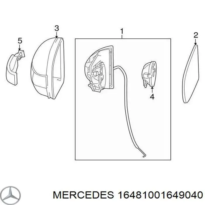 164 810 0164 9040 Mercedes superposicion(cubierta De Espejo Retrovisor Izquierdo)