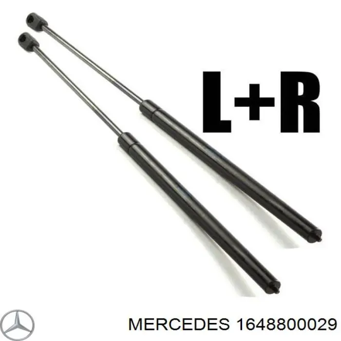 Amortiguador de capó izquierdo Mercedes 1648800029 precio, desde 16,57 EUR