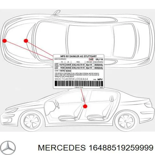 A16488519259999 Mercedes parachoques delantero