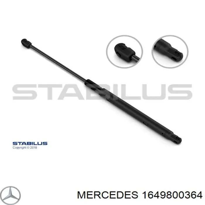 1649800364 Mercedes muelle neumático, capó de motor izquierdo