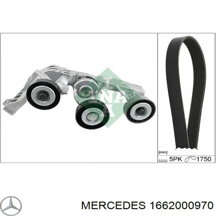 1662000970 Mercedes tensor de correa, correa poli v