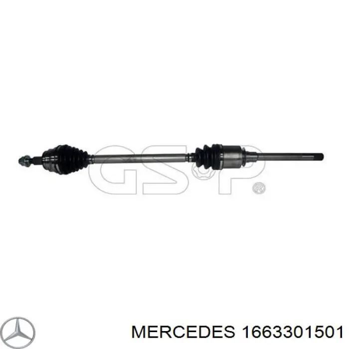 1663301501 Mercedes árbol de transmisión delantero derecho