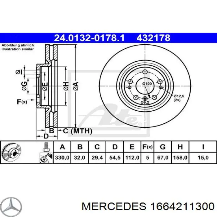 Frenos delanteros Mercedes 1664211300 precio, desde 90,57 EUR