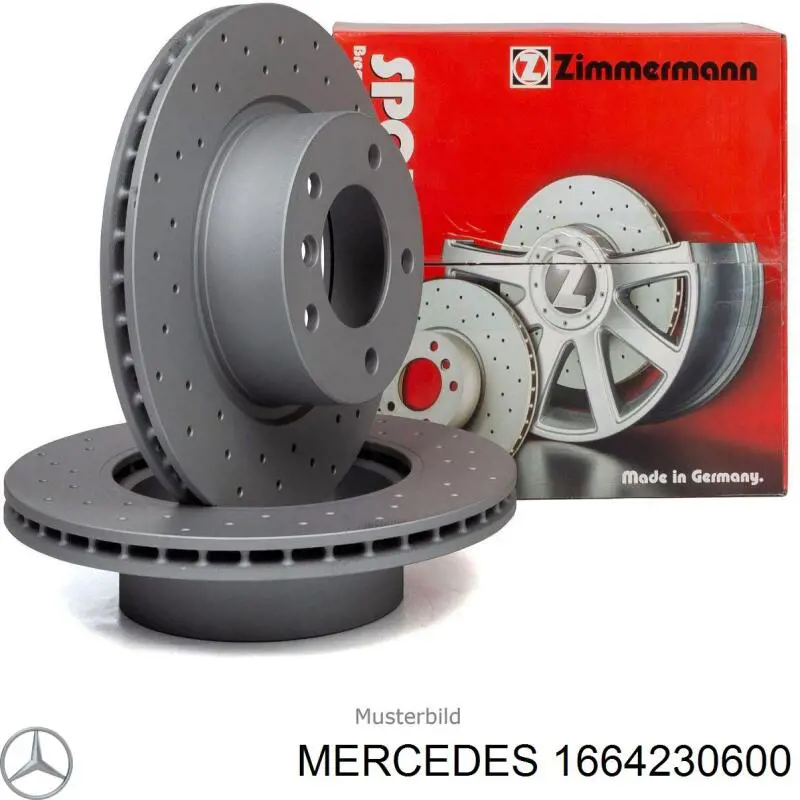 1664230600 Mercedes disco de freno trasero