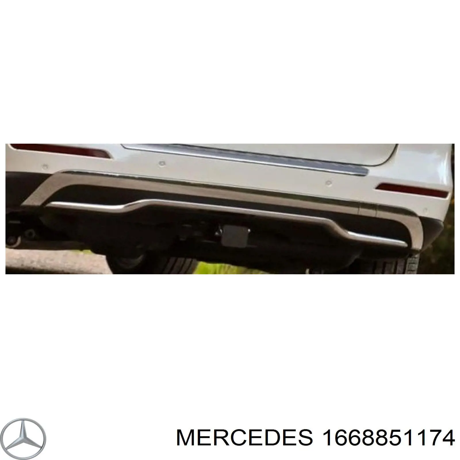 1668851174 Mercedes moldura de parachoques trasero