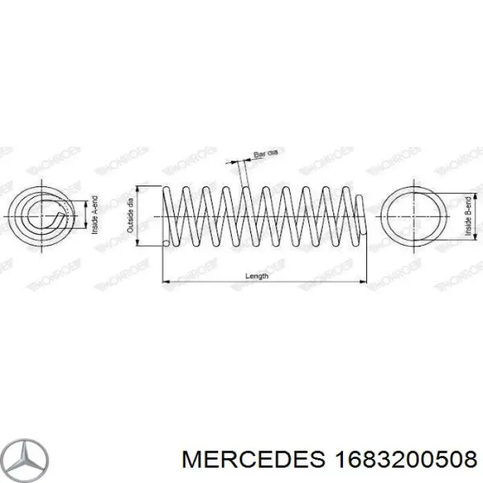 1683200508 Mercedes muelle de suspensión eje trasero