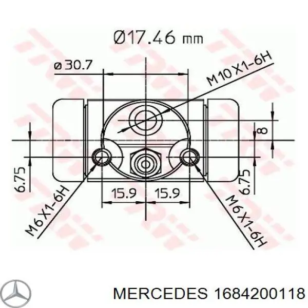 1684200118 Mercedes cilindro de freno de rueda trasero