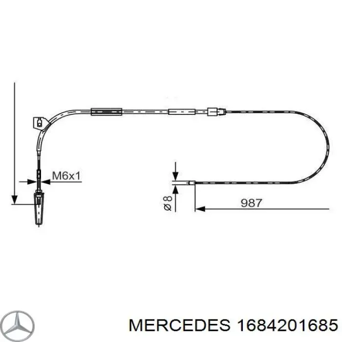 1684201685 Mercedes cable de freno de mano delantero