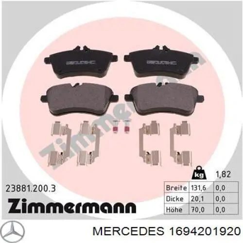 1694201920 Mercedes pastillas de freno delanteras