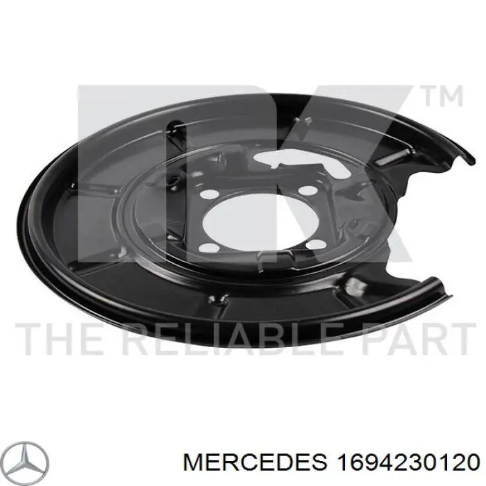 169 423 01 20 Mercedes chapa protectora contra salpicaduras, disco de freno trasero izquierdo