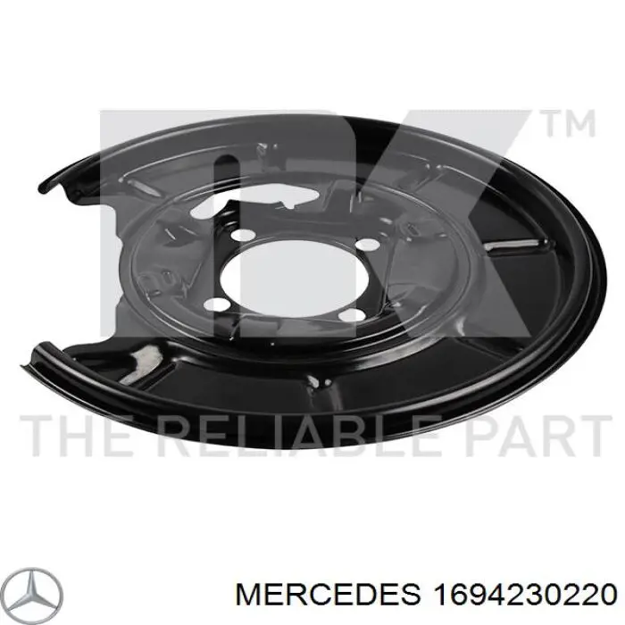 169 423 02 20 Mercedes chapa protectora contra salpicaduras, disco de freno trasero derecho