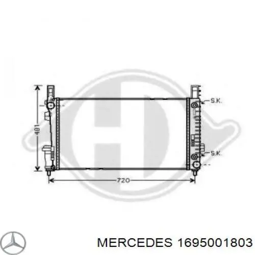 1695001803 Mercedes radiador refrigeración del motor