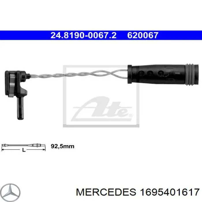 Sensor de desgaste de las pastillas de freno delanteras Mercedes 1695401617 precio, desde 3,16 EUR