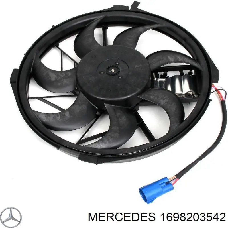 1698203542 Mercedes ventilador (rodete +motor refrigeración del motor con electromotor completo)