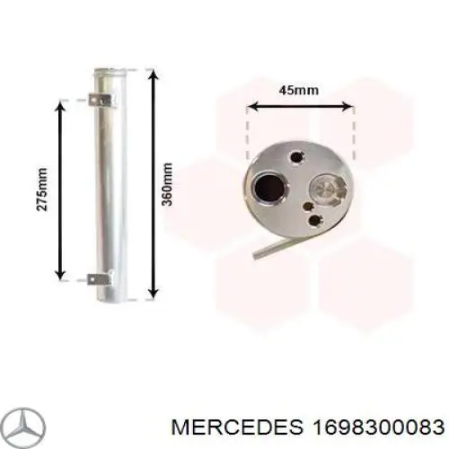 1698300083 Mercedes receptor-secador del aire acondicionado