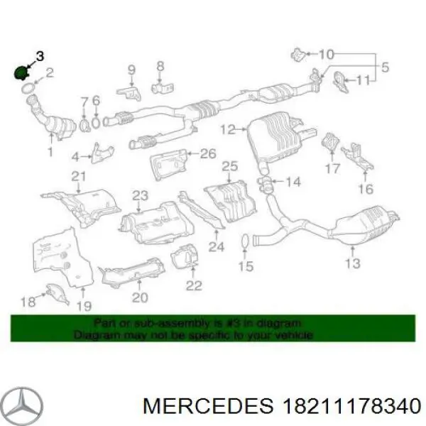 18211178340 Mercedes abrazadera de silenciador trasera