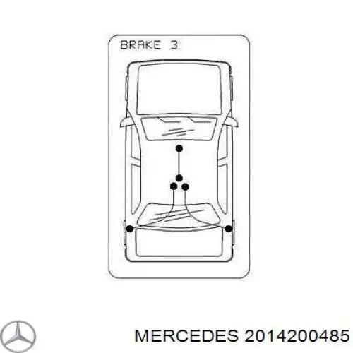 2014200485 Mercedes cable de freno de mano delantero