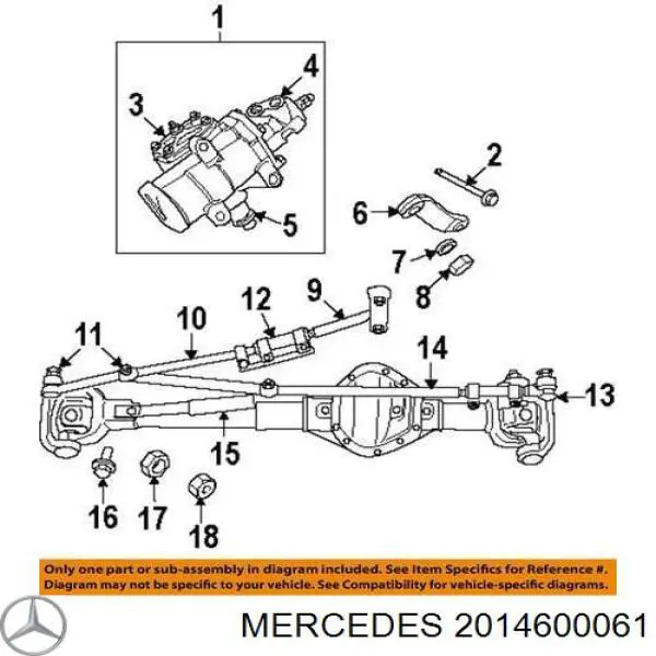 2014600061 Mercedes juego de juntas, mecanismo de dirección