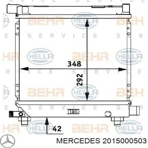 2015000503 Mercedes radiador refrigeración del motor