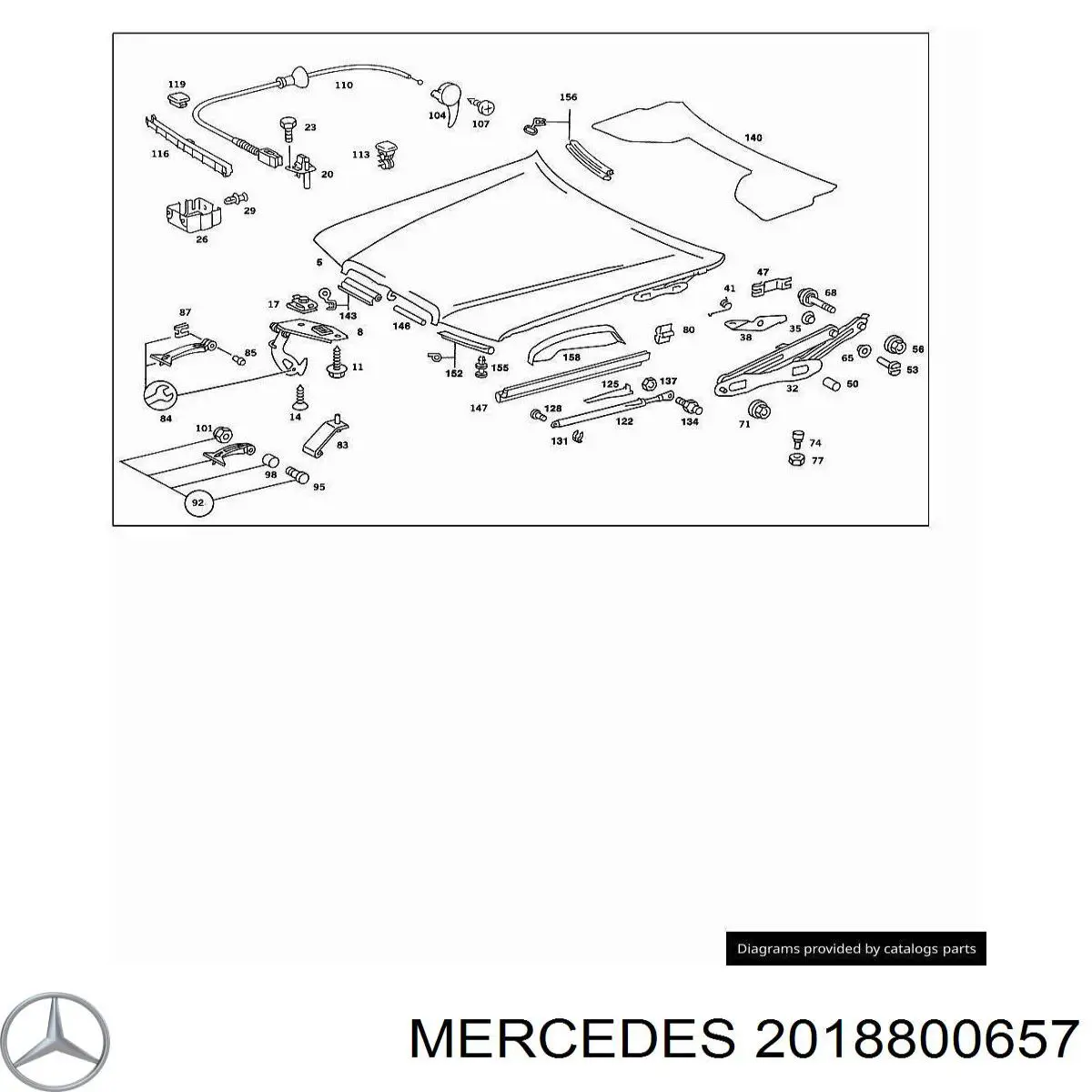 Capó del motor Mercedes A2018800657 precio, desde 191,57 EUR