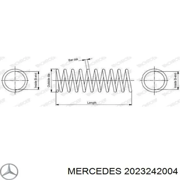 2023242004 Mercedes muelle de suspensión eje trasero