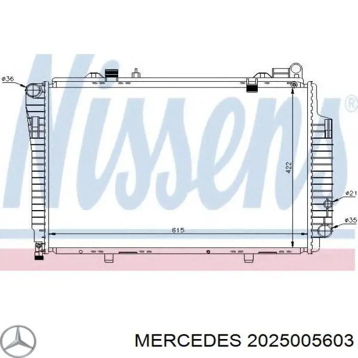Água radiador Mercedes 2025005603 precio, desde 166,24 EUR
