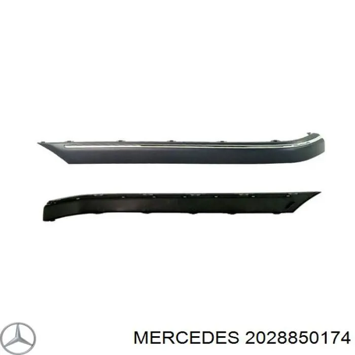 2028850174 Mercedes moldura de parachoques delantero derecho