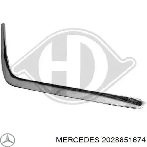A2028851674 Mercedes moldura de parachoques trasero central